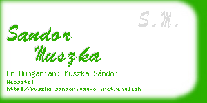 sandor muszka business card
