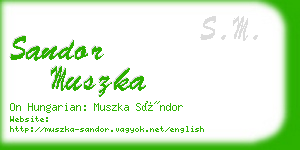 sandor muszka business card